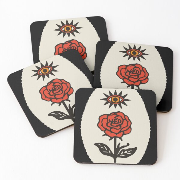 Item preview, Red Rose and Sun Eye Illustration Sticker T-Shirt Design 127sm designed and sold by 127sm.