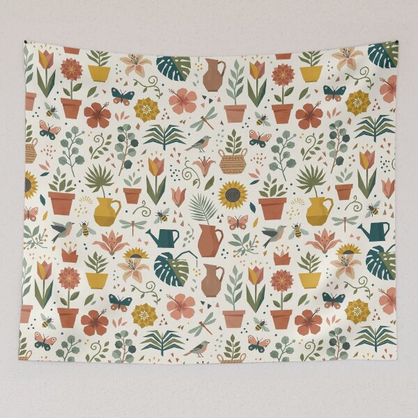 Item preview, Contemporary Geometric Flower Pattern – Boho Luxury Botanical Decor designed and sold by OpenDreamArts.