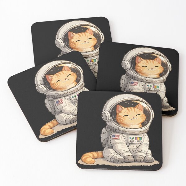 Item preview, Cute Orange Astronaut Cat Minimalist Space T-Shirt Sticker designed and sold by Sunday.Supply.