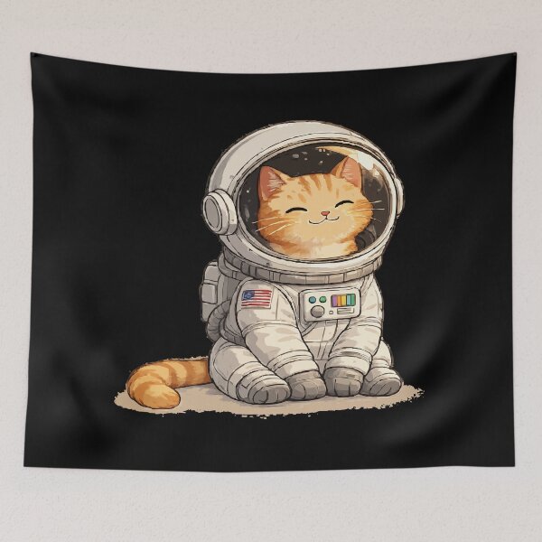 Item preview, Cute Orange Astronaut Cat Minimalist Space T-Shirt Sticker designed and sold by Sunday.Supply.