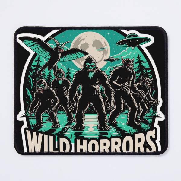 Item preview, Wild Horrors Bigfoot Werewolf Mothman and UFO Cryptid Design designed and sold by Mirokesting44.