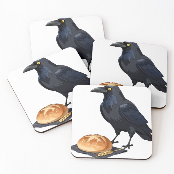 Item preview, Raven with Harvest Bread designed and sold by IllumeInk.