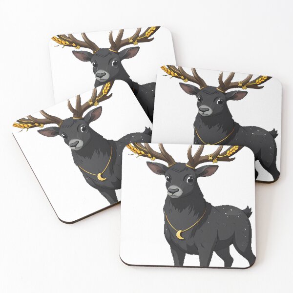 Item preview, Black Stag with Wheat Antlers designed and sold by IllumeInk.
