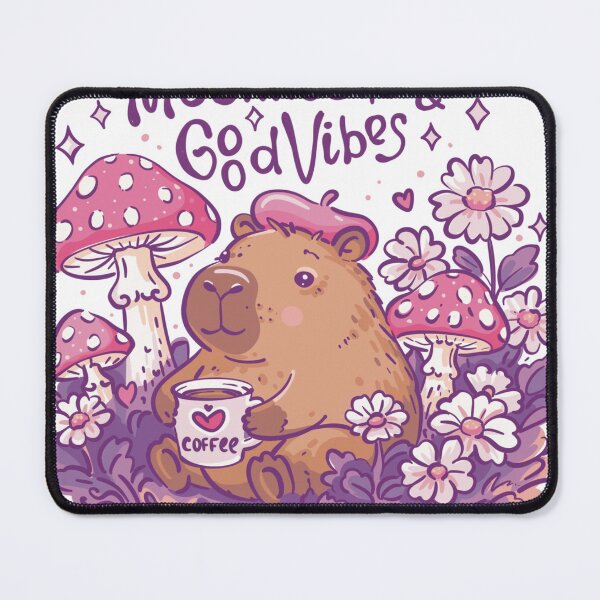Item preview, Capybara among mushrooms, hand drawn illustration for t-shirt print, circuit, designed and sold by NatalkaP.