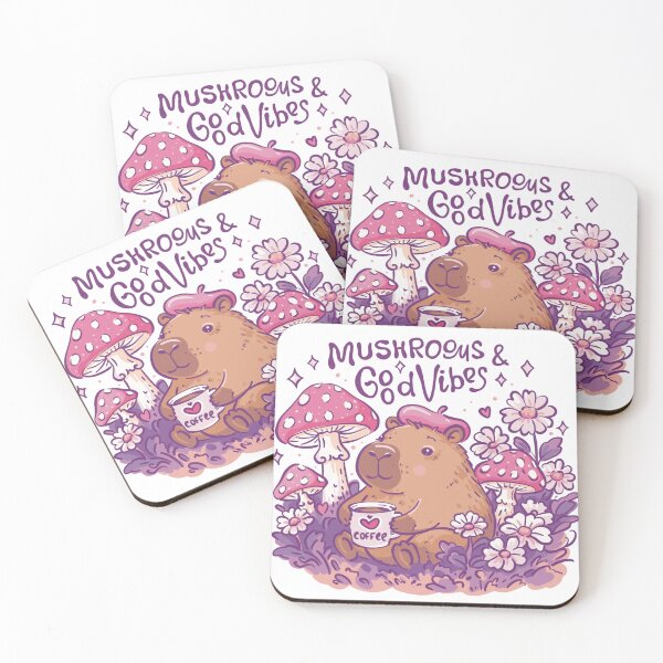 Item preview, Capybara among mushrooms, hand drawn illustration for t-shirt print, circuit,  designed and sold by NatalkaP.