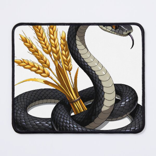 Item preview, Black Serpent Coiled Around Wheat designed and sold by IllumeInk.