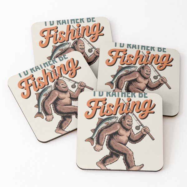 Item preview, I’d Rather Be Fishing Funny Bigfoot Angler Design designed and sold by Mirokesting44.