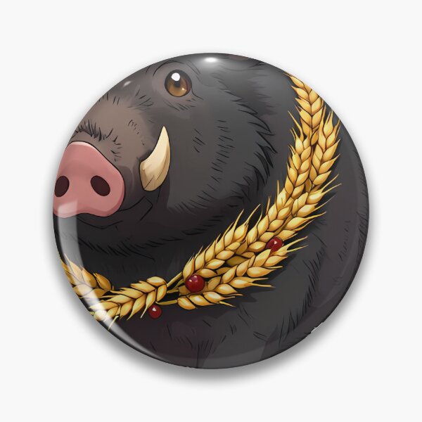 Artikelvorschau, Schwarzes Wildschwein mit Weizengirlande entworfen und verkauft von IllumeInk.