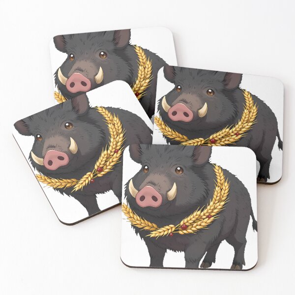 Item preview, Black Boar with Wheat Garland designed and sold by IllumeInk.