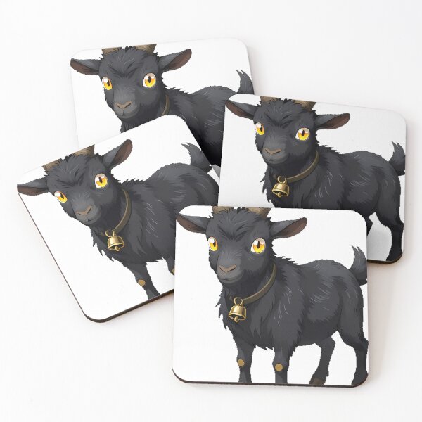 Item preview, Black Goat with Wheat Horns designed and sold by IllumeInk.