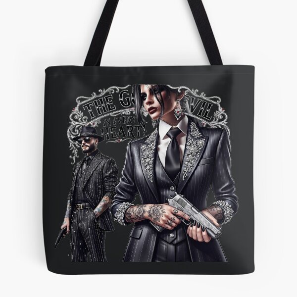 Item preview, Silver Gun Tattooed Mafia Pair designed and sold by Voodoo Store Paranormal Collections.