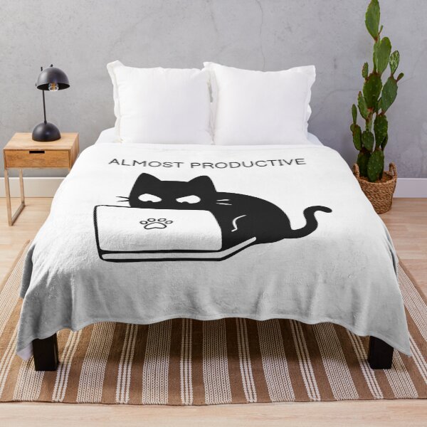 Item preview, Almost Productive Funny Black Cat Sticker designed and sold by FUEGO & NOX.