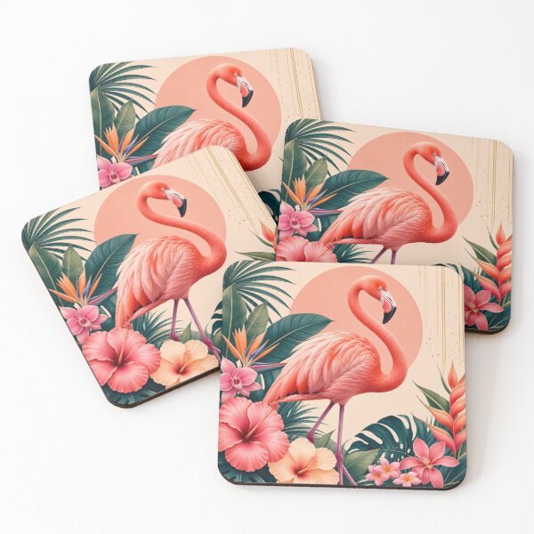 Item preview, Pink Flamingo Tropical Paradise Art designed and sold by GameCraftedShop.