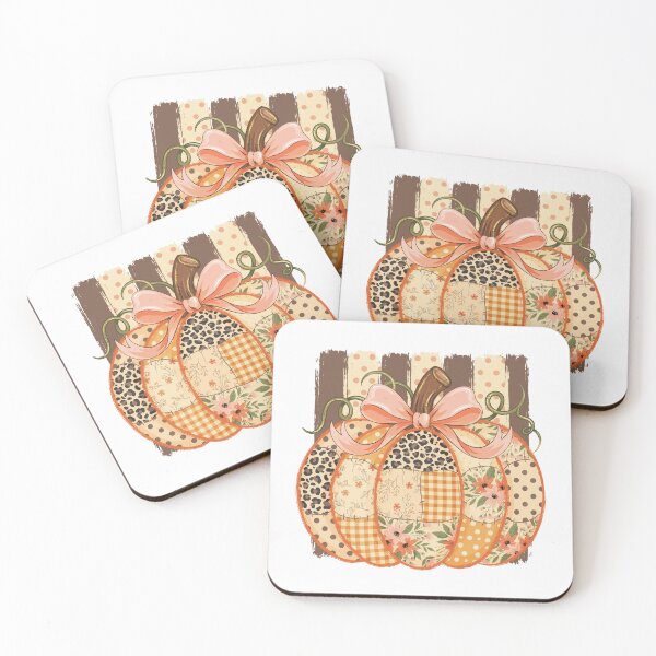 Item preview, Patchwork Fall Pumpkin with Leopard Print and Pink Bow designed and sold by EloanMerlet11.