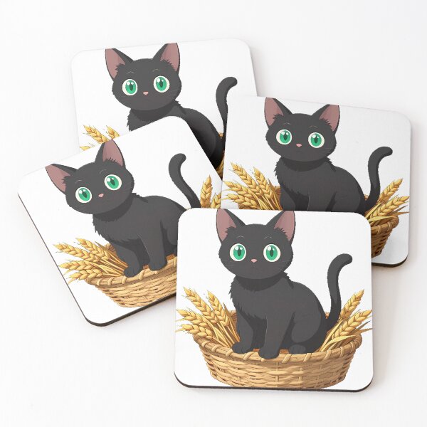 Item preview, Black Cat in Harvest Basket designed and sold by IllumeInk.