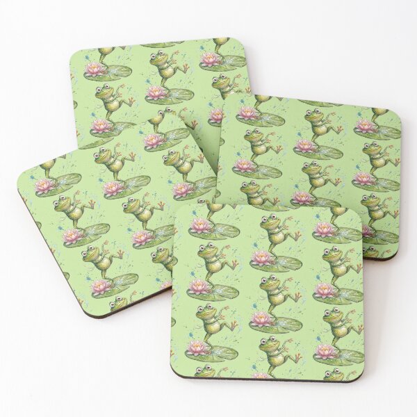 Item preview, Aesthetic Watercolor Cottagecore Frog on Lily Pad - b designed and sold by chriswo-design.