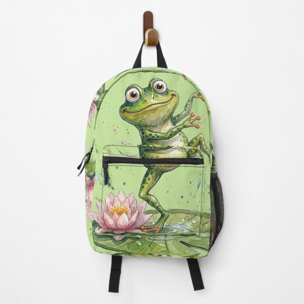 Item preview, Aesthetic Watercolor Cottagecore Frog on Lily Pad - b designed and sold by chriswo-design.