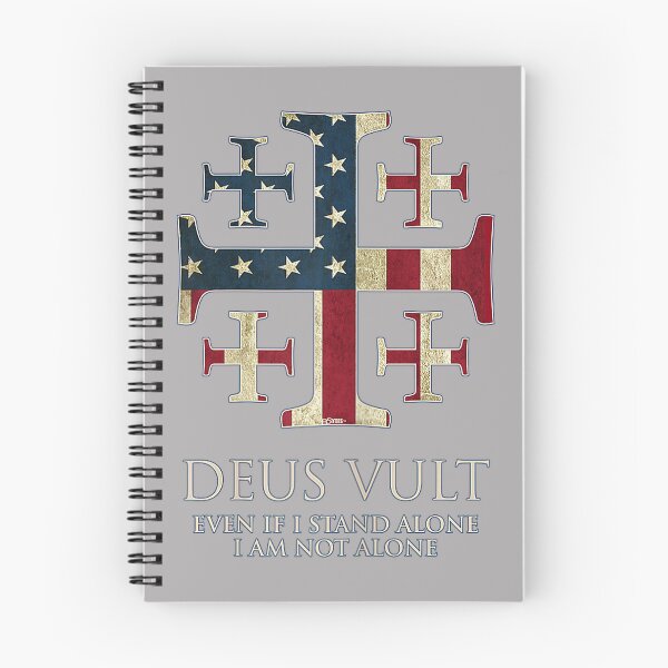Item preview, Deus Vult Jerusalem Cross USA Flag I Am Not Alone designed and sold by GreggRoss.
