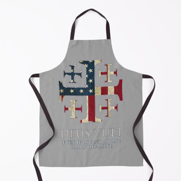 Item preview, Deus Vult Jerusalem Cross USA Flag I Am Not Alone designed and sold by GreggRoss.