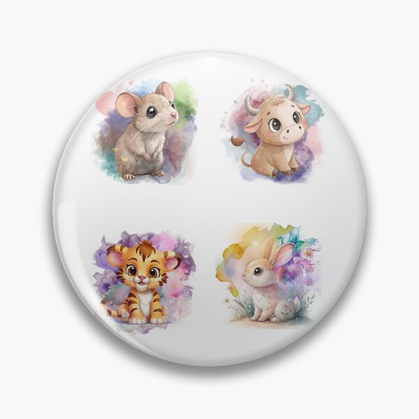 Item preview, Cute Chinese Zodiac Animals Part 1 Sticker Sheet designed and sold by Angellacelin.