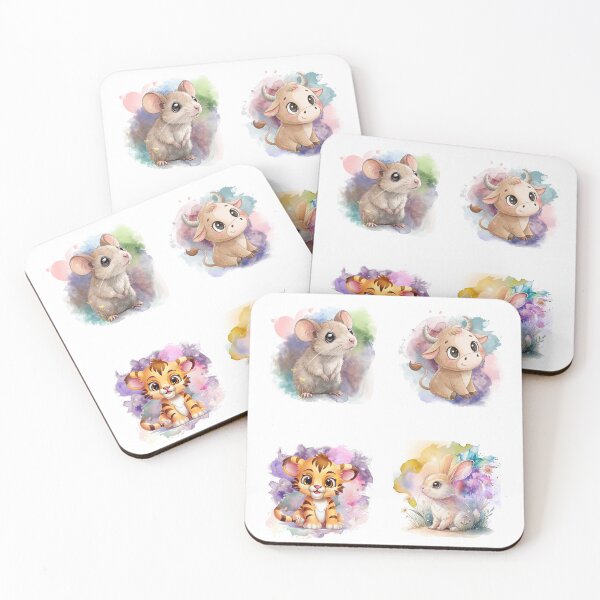 Item preview, Cute Chinese Zodiac Animals Part 1 Sticker Sheet designed and sold by Angellacelin.
