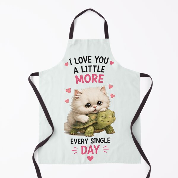 Item preview, I Love You A Little More Every Single Day Cute Cat Turtle T-Shirt designed and sold by TeehMeow.