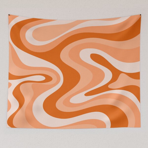 Item preview,  Liquid Swirl Retro Abstract in oranges tones, Cream, and White designed and sold by Differenceee.