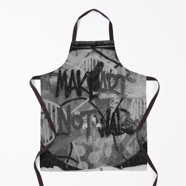 Item preview, Make art not war inspirational graffiti black and white photographic art print designed and sold by Astrid Arkhangelsky.