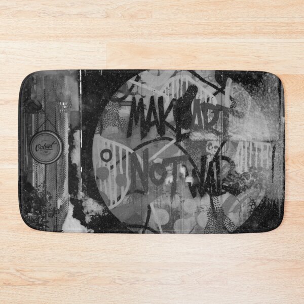Item preview, Make art not war inspirational graffiti black and white photographic art print designed and sold by Astrid Arkhangelsky.