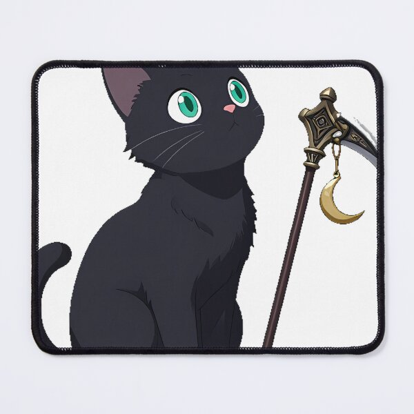 Item preview, Black Cat with Scythe and Moon designed and sold by IllumeInk.