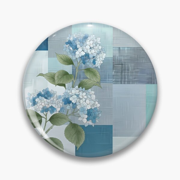 Item preview, Modern Korean Jogakbo Patchwork with Summer Blue Hydrangea & Bamboo - Minimalist Aesthetic Textile Art designed and sold by SOOstudio73.