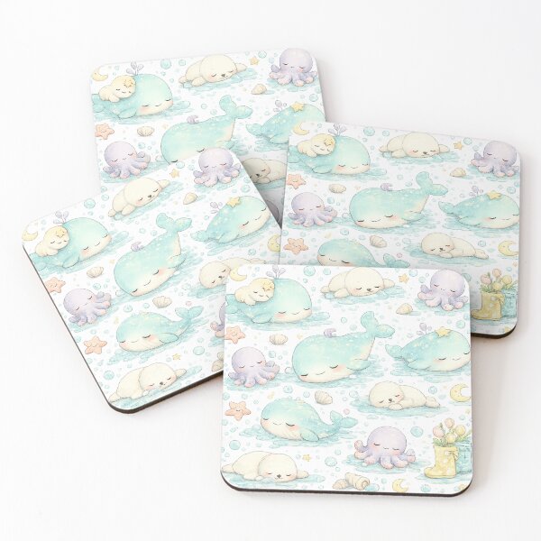 Item preview, Cute Whale Seal Octopus Watercolor designed and sold by kyrasolis.