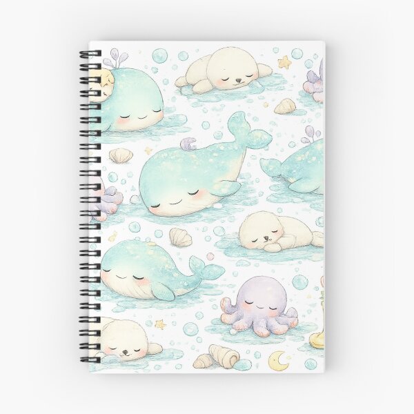 Aperçu de l'œuvre Mignonne baleine, phoque, pieuvre aquarelle créée et vendue par kyrasolis.