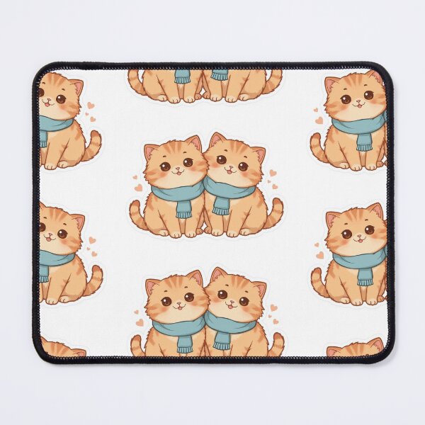 Item preview, Cute Couple Kitty – Kawaii Cat Love Illustration | Romantic Cats Gift designed and sold by Silentshelf.