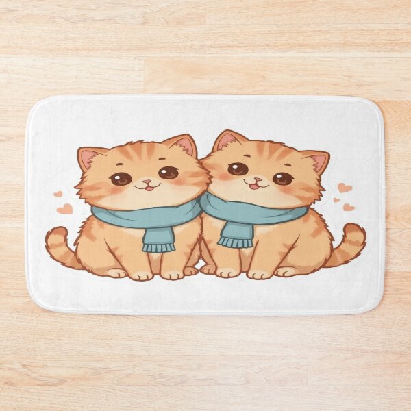 Item preview, Cute Couple Kitty – Kawaii Cat Love Illustration | Romantic Cats Gift designed and sold by Silentshelf.