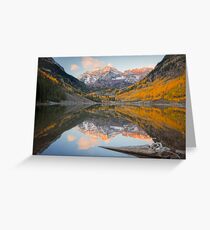 MAROON BELLS AUTUMN SUNRISE ASPEN COLORADO Greeting Card