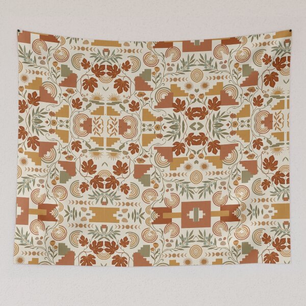 Item preview, Warm Earthy Boho Botanical Seamless Pattern designed and sold by thetravelinguu.