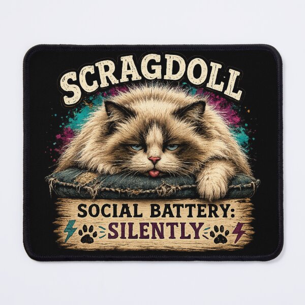 Item preview, Scragdoll Social Battery 1% | Funny Ragdoll Cat Shirt | Introvert Cat Lover Gift designed and sold by EverclearDesign.