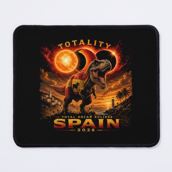 Item preview, Spain Total Solar Eclipse 2026 - Spanish Flag T-Rex Dinosaur Art designed and sold by DreamPup.