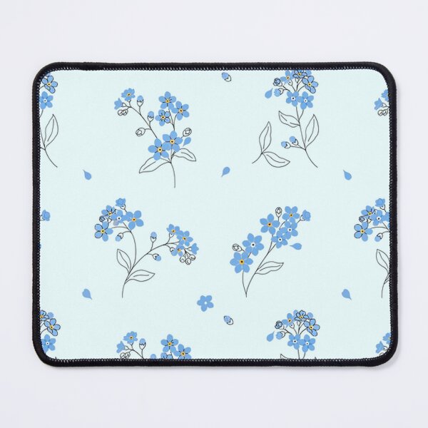 Item preview, Blue Forget-Me-Not Seamless Tile Pattern - Repeating Botanical Line Art designed and sold by NuvoraNest.