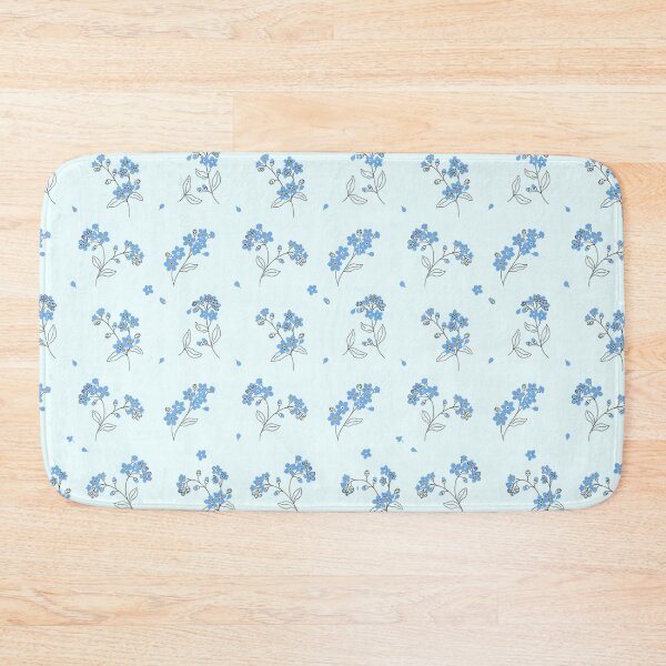 Item preview, Blue Forget-Me-Not Seamless Tile Pattern - Repeating Botanical Line Art designed and sold by NuvoraNest.