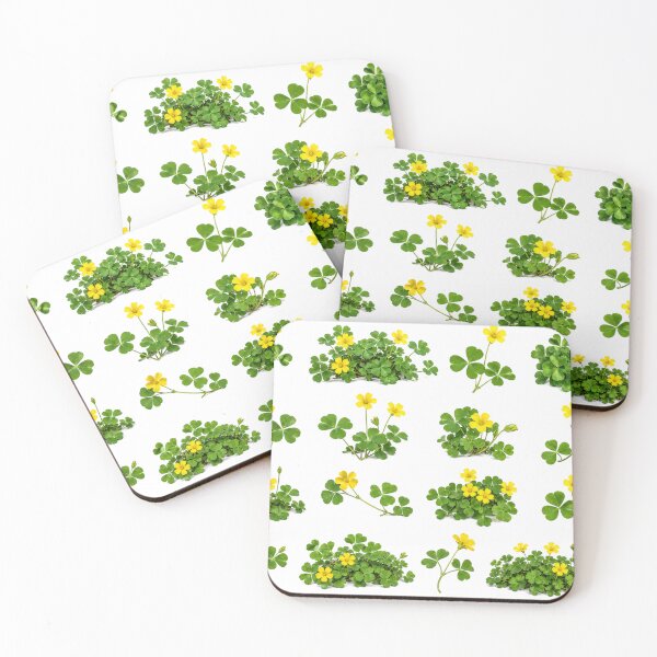 Item preview, Yellow Wood Sorrel Clover Field Wildflowers Botanical designed and sold by Rehnair.