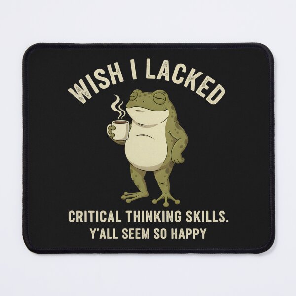 Item preview, Wish I Lacked Critical Thinking Skills Funny Frog Coffee Vintage designed and sold by GreenhDianna.