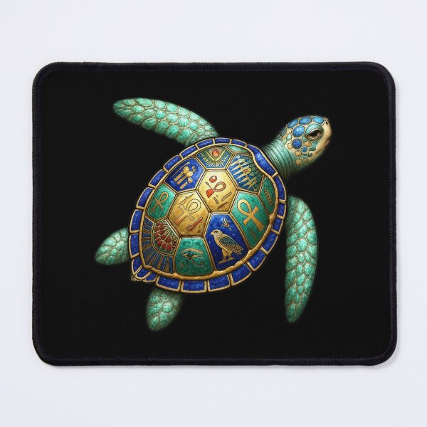 Item preview, Sacred Ankh Turtle | Ancient Egyptian Sea Turtle with Eye of Horus designed and sold by Zaru Art Studio.