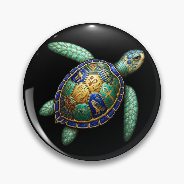 Item preview, Sacred Ankh Turtle | Ancient Egyptian Sea Turtle with Eye of Horus designed and sold by Zaru Art Studio.