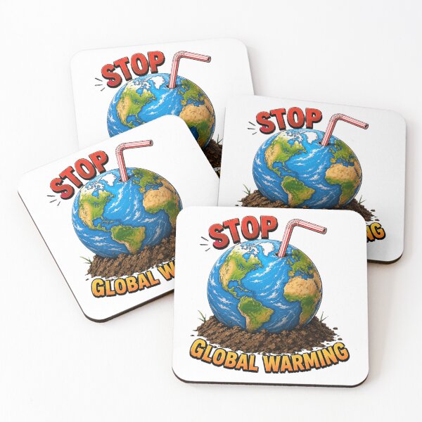 Item preview, Stop Global Warming – Save Every Drop Earth Climate Change Cartoon designed and sold by Visual Chillout by GP .