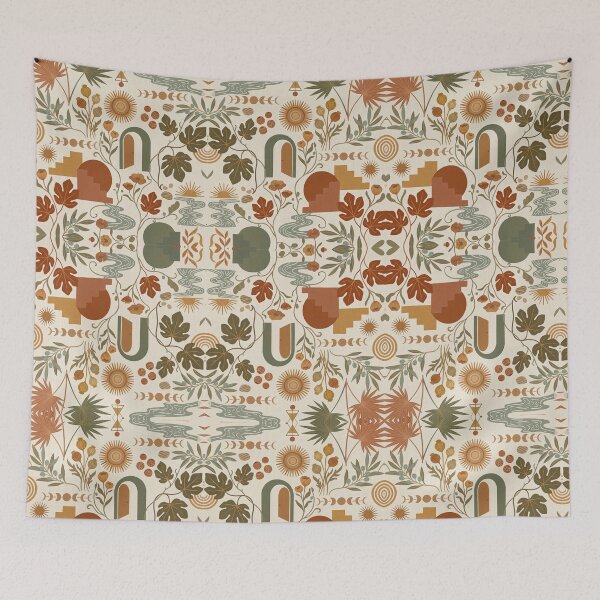 Item preview, Warm Earthy Boho Botanical Seamless Pattern designed and sold by thetravelinguu.