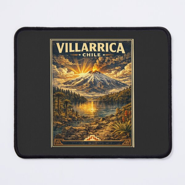 Item preview, Villarrica Volcano Chile Vintage WPA Travel Poster | Retro Hiking Adventure | Snow-Capped Volcano Art | Chile National Park Souvenir designed and sold by Globalcitytees.
