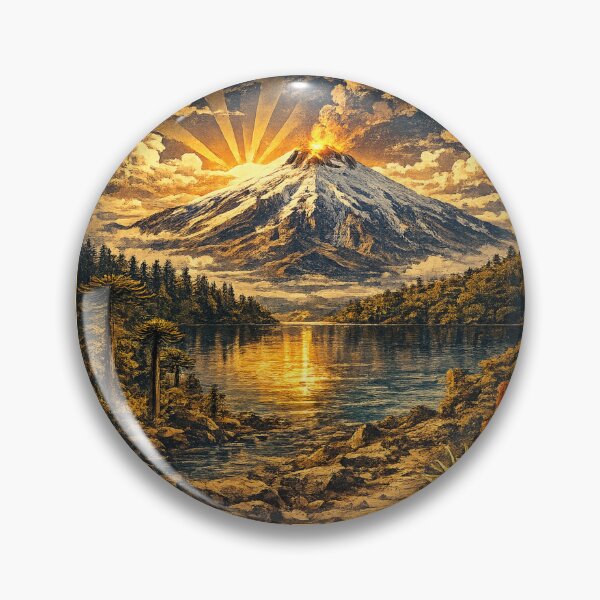 Item preview, Villarrica Volcano Chile Vintage WPA Travel Poster | Retro Hiking Adventure | Snow-Capped Volcano Art | Chile National Park Souvenir designed and sold by Globalcitytees.