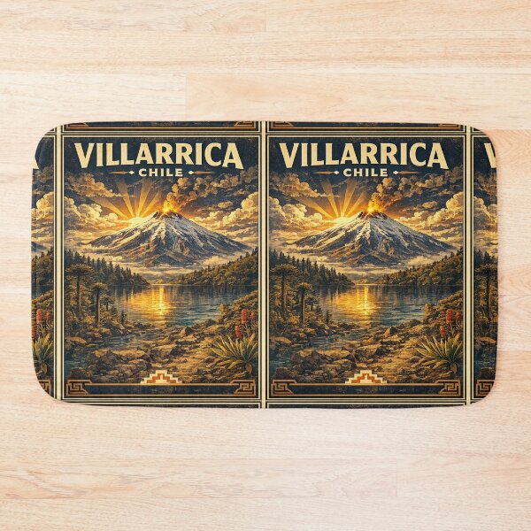 Item preview, Villarrica Volcano Chile Vintage WPA Travel Poster | Retro Hiking Adventure | Snow-Capped Volcano Art | Chile National Park Souvenir designed and sold by Globalcitytees.